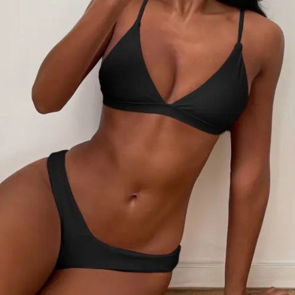 Zaful Brand New Bikini Set In Black Size Medium with Tags Matching Top + Bottom